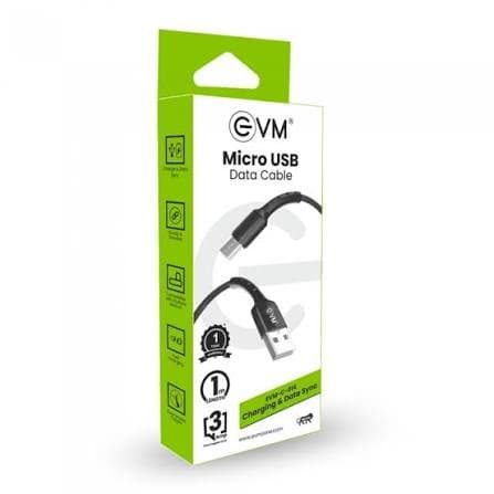EVM Micro USB Charge & Sync Cable PVC BLACK 1 M [ PKT OF 10] — B2B catalogue product