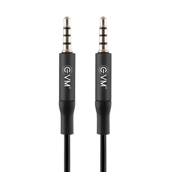 EVM AUX Cable 3.5mm Male to Male TPE With Metal Head Black — B2B catalogue product
